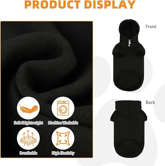 KOOLTAIL Dachshund Dog Hoodie - Soft and Warm Dogs Hoodie Sweater with Leash Hole and Pocket, Pet Winter Coat, Cold Weather Clothes Sweatshirt for Small Medium Large Dogs Puppy Cat Boys Girls L
