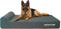 The Dog’s Bed Orthopedic Headrest Dog Bed XL Grey/Blue, Memory Foam, Pain Relief for Arthritis, Hip & Elbow Dysplasia, Post Surgery, Lameness, Waterproof Washable Cover