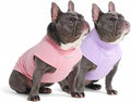 Spark Paws Sunblock Dog T-Shirt, SPF30 Protection, Lightweight Breathable Quick Dry for Dogs with Sensitive Skin - Purple & Pink (Set of 2) - L