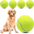 Magicorange 4 Pack 9.5 inch Giant Tennis Ball Large Dog Tennis Ball Pet Balls for Dogs for Outdoor/Indoor Sports Dog Gift with Needle (Yellow, 9.5 inch)