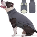 ROZKITCH Dog Sweaters Soft Fleece Pullover Sweatshirt Pajamas, Turtleneck Warm Pet Cold Weather Jacket Stretchy Vest Jumpsuit Apparel Outfit Clothes for Small Medium Large Dogs Walking Sleep Grey XL