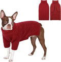 KOESON Large Dog Sweater, Warm Christmas Dog Sweaters for Large Dogs, Cable Knit Sweater for French Bulldog, Pug, Corgi, Boston Terrier, Easy On Xmas Sweaters for Dogs, Red, L