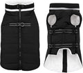 Large Dog Coat with Harness Built-in, Waterproof Reflective Fleece Lined - Warm Windproof Winter Jacket with Back Zipper, Cold Weather Snow Dog Coats - Black - 3XL