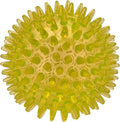 Cutie's PetBox Squeaky Rubber Spike Toy Ball for Small Dogs (2.5 Inch, Yellow)