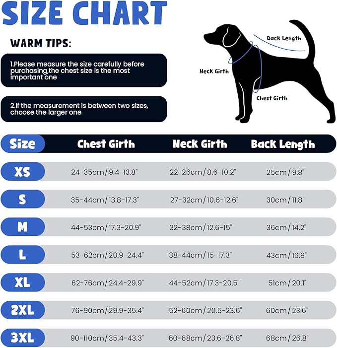 Warm Dog Coat,Waterproof Jacket in Winter Adjustable and Reversible Doggy Fleece Outfit,Thick Clothes with Foldable Collar for Puppy in Cold Days,3XL RoyalBlue
