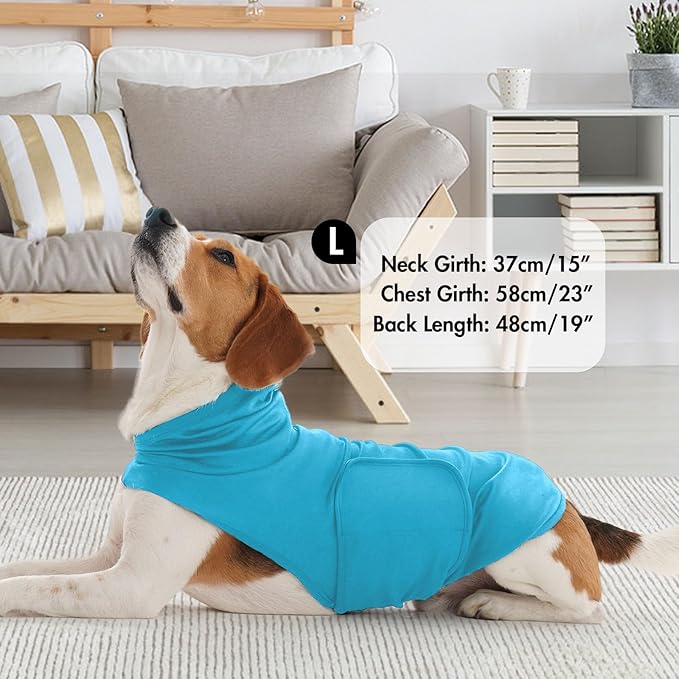 Large Separation Anxiety Shirt for Medium Dogs,Lightweight Fireworks Calming Vest Wraps Ears,Beagles Anxiety Relief for Party Celebration,Sound(Blue)
