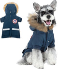 PINA Small Dog Coats - Waterproof, Warm Winter Jacket with Faux Fur Hood, Reflective, Flannel Lined, Windproof