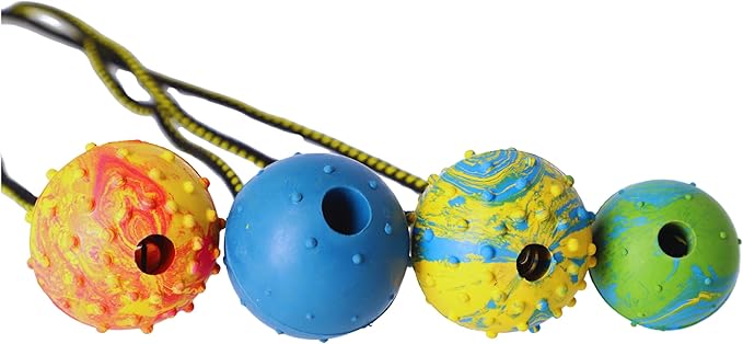 Dingo Fetch Ball Made of Hard Rubber with a String, Large, for Aport Game Dog Training 17298