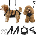 2 in 1 Pet Grooming Hammock with No-Pull Harness, Disassembles into Leash, Adjustable Loop/Leash, Stainless Hooks, Small Size for Cat/Dog