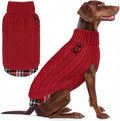 KYEESE Dog Sweater Warm Turtleneck Large Dogs Sweater with Gingham Patchwork Comfy Pet Coat for Fall Winter Cold Weather Soft Pullover Dog Sweaters for Large Dogs
