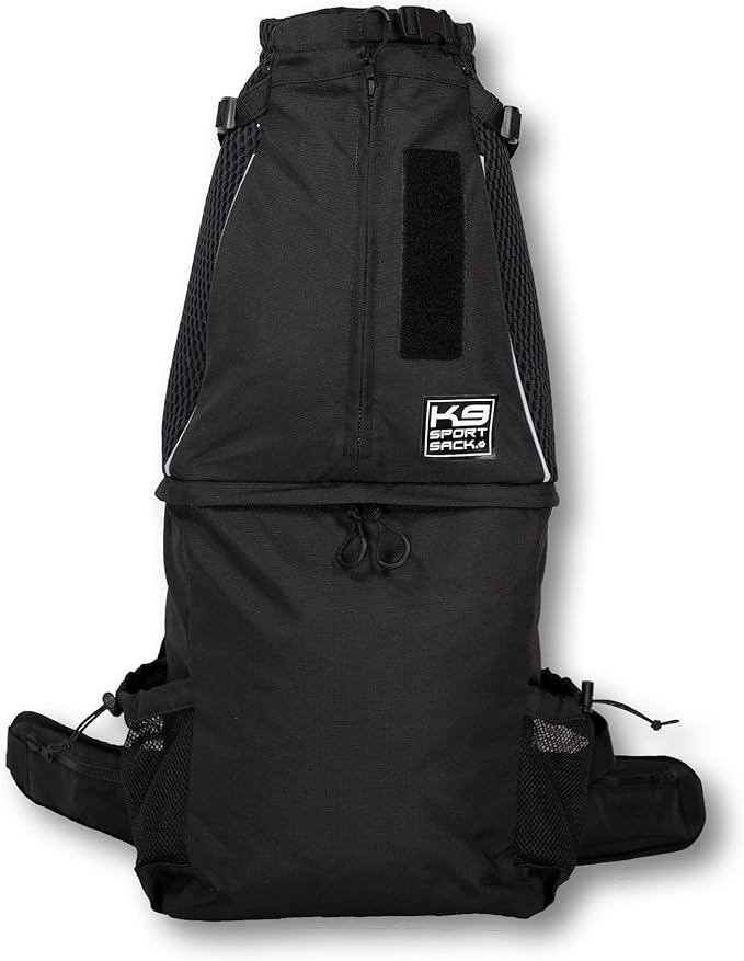 K9 Sport Sack Knavigate - X-Large, Midnight Black - Ideal for Dogs with 23-25” Back Length - Adjustable, Backpack-Style Carrier with Internal Frame & Padded Hip Belt
