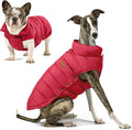 SPACE LION Dog Puffer Jacket, Down Winter Coat, Durable Outdoor Coat for Cold and Windy Conditions, Waterproof, Lightweight Jacket, Adjustable Fit for Small, Medium, Large Dogs(Red,14/L)
