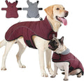 HEYWEAN Dog Winter Coat - Waterproof Windproof Reflective Vest for Medium & Large Breeds Adjustable Warm FleeceLined Jacket with Magic Tape & D-Ring for Leash Cold Weather Apparel (Red, Large)