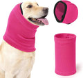 SlowTon Quiet Ears Dog Hoodie - 2 Pcs Ear Wrap Dog Ear Muffs Noise Protection, Anxiety Relief Dogs Hat Calming Hood Head Cover, Pet Headband Dogs Ear Protector for Grooming, Force Drying (Pink,L)