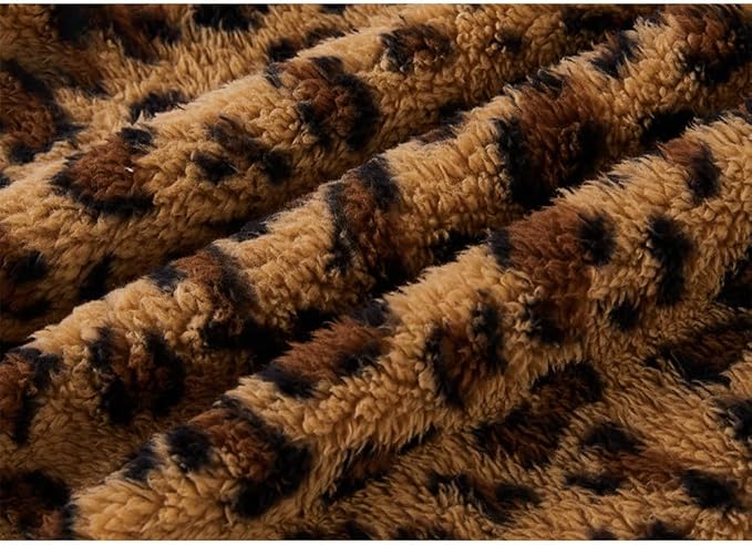 GreenJoy Leopard Print Dog Sweater – Stretchy Fleece Dog Turtleneck Sweatshirt for Puppies & Cats, Soft & Warm Pet Winter Clothes for Small, Medium & Large Dogs (Coffee Brown, Medium)