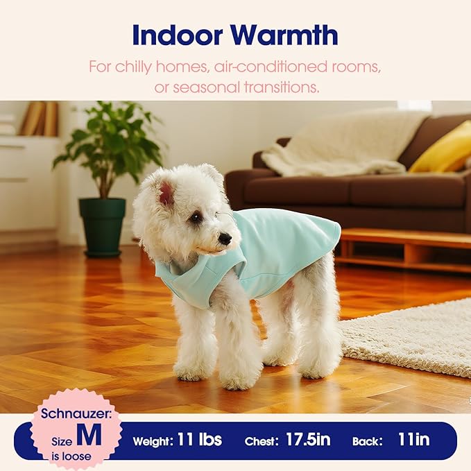 FUAMEY Dog Fleece Vest for Large Dogs,Warm Stretchy Dog Sweatshirts Pullover with Leash Hole Dogs Sweater Soft Pet Turtleneck Cozy Pet Vest Lightweight Sleeveless Blue XL