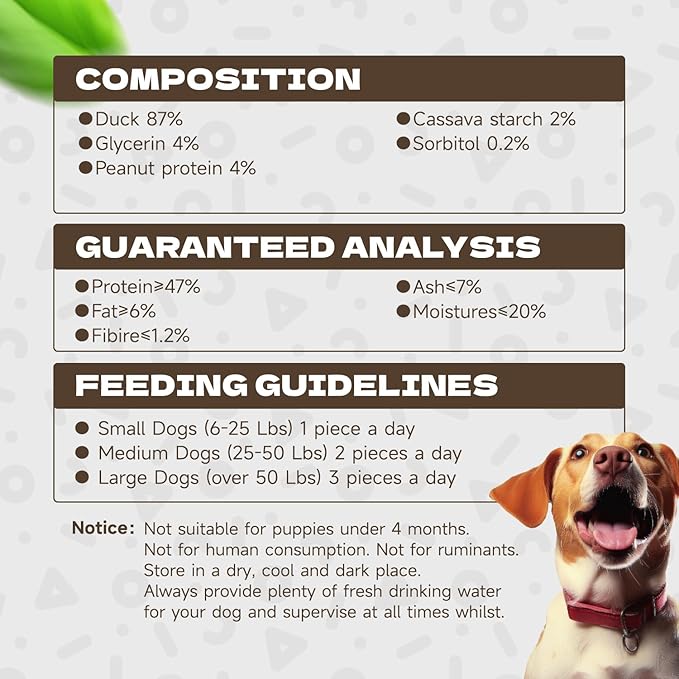 Duck Rings Dog Treats, Natural Duck Breast Jerky Rawhide-Free Soft Chews Healthy Dog Training Treats for Small Medium Large Breed 10.58oz