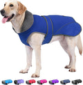Dogcheer Dog Coat, Waterproof Dog Jacket Reflective Pet Winter Coat with Adjustable Hook & Loop, Christmas Puppy Fleece Jacket Warm Turtleneck Snowsuit for Small Medium Large Dogs - Blue, M