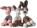 Squeaky Plush Dog Toys Pack for Puppy, 3 Pack Durable Stuffed Animal Plush Chew Toys with Squeakers, Cute Soft Dog Toys for Teeth Cleaning, for Small Medium Large Dogs