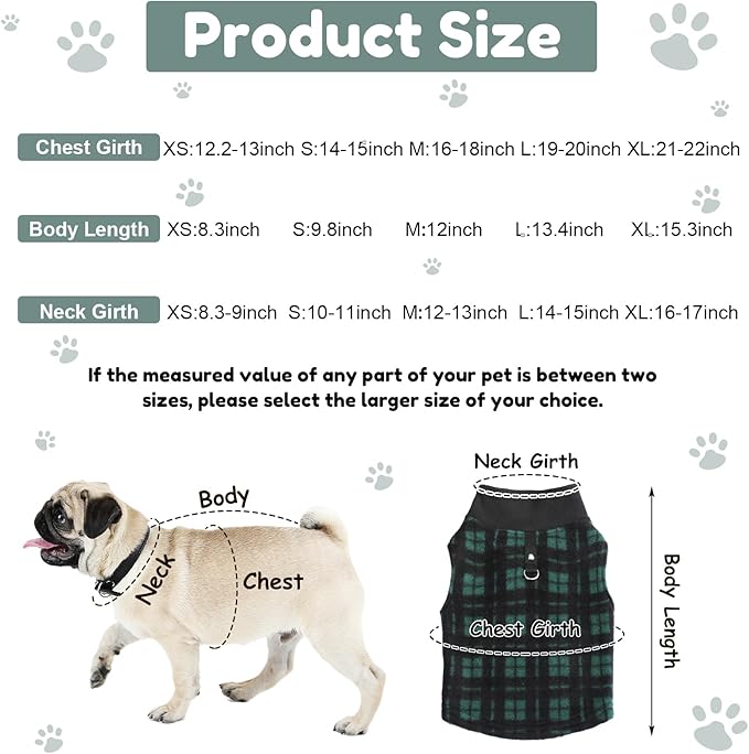 Weewooday 4 Pieces Winter Fabric Dog Sweater with Leash Ring Fleece Vest Dog Pullover Jacket Warm Pet Dogs Clothes for Puppy Small Dogs Cat Chihuahua Boy (Mix Pattern, M)