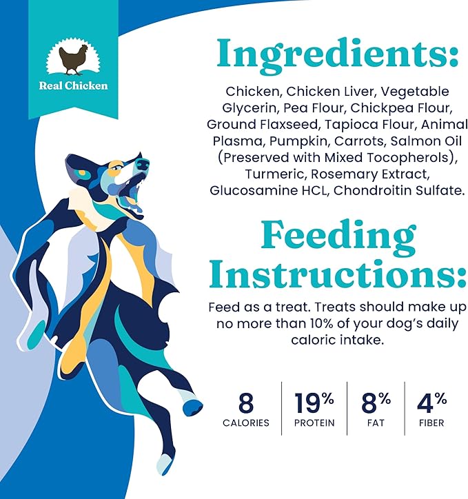 Solid Gold Healthy Dog Treats - Functional Chicken Dog Treat w/Glucosamine Chondroitin for Mobility & Joint Support - Training Treats for Dogs w/Salmon Oil & Superfoods - All Ages & Sizes - 5.2oz