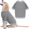 Dog Sweaters for Medium Dogs, Brushed Fleece Dog Sweater Baseball Jacket Soft Warm Pet Sweater Clothes Medium Sized Boy Girl Pet(Gray-M)