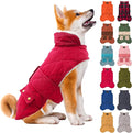 KYEESE Dog Coat Warm Pet Winter Puffer Coat with Leash Hole Windproof Dog Coats for Small Dogs Soft Pet Sweater for Cold Weather Waterproof Dogs Jacket with Fleece Lined Thick Cat Clothes with Pocket