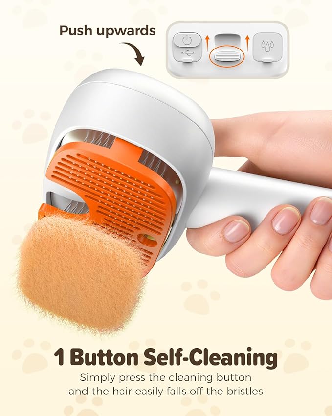 Pet Steam Brush for Dog &Cat, 3-in-1 Self-Cleaning Dog Brush Pet Spray Hair Removal Comb, 2 Spray Modes Rechargeable Deshedding Dog Steam Spray Hair Brush for Shedding Massaging Cleaning (Green)