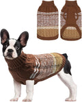 Mihachi Dog Girl Boy Sweaters - Warm Soft Knitted Pullover Dog Clothes, Turtleneck, Cold Weather Coat, Beige, S