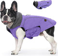 EMUST Winter Dog Coats - Fleece Dog Jacket for Cold Weather, Windproof & Warm, British Style, Purple, XS