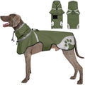 Dog Raincoat for Large Dogs, Adjustable Rain Jacket for Dogs, Waterproof Slicker Jacket for Adventures, Walking, Hunting（XL,Dark Green）
