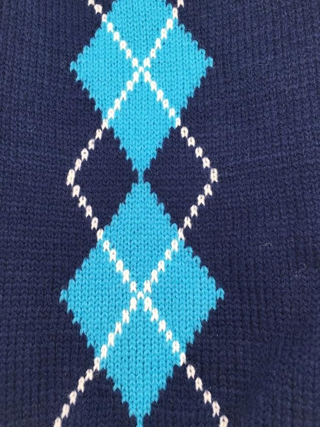 Alemon Blue Argyle Knit Dog Sweater Medium M Size Back Length 13 Inch