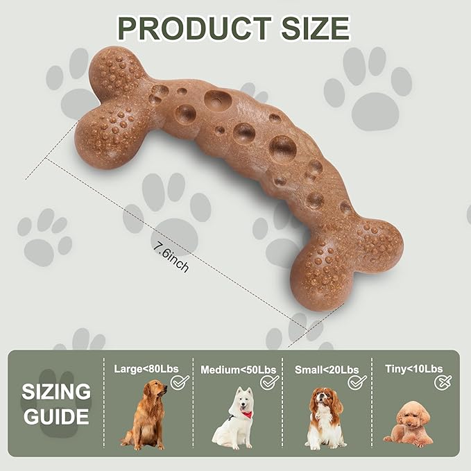 Dog Chew Toy for Aggressive Chewers Milk Flavored Indestructible Dog Bone Toys for Medium Large Breed to Keep Them Busy
