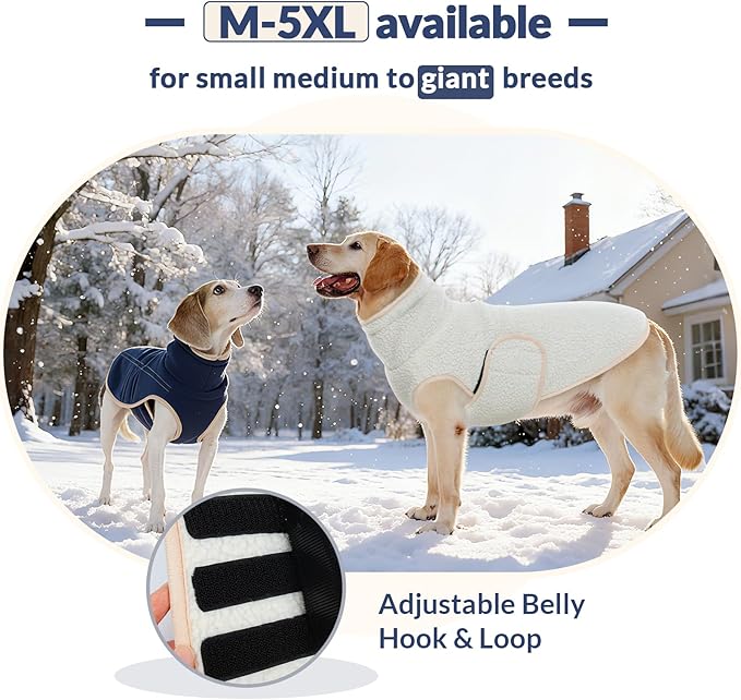 ROZKITCH Reversible Sherpa Dog Sweater, Lightweight Polar Fleece Sweater with Embroidery, Adjustable Double-Sided Plush Sweatshirt for Large Breeds DarkBlue 3XL
