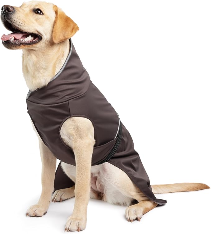 Goldpaw Rainpaw Waterproof Dog Raincoat - Durable Dog Rain Jacket for All Seasons - Easy to Wear, Adjustable, Premium Pet Outerwear - Made in The USA - Machine Washable - Black Bean - Size 22