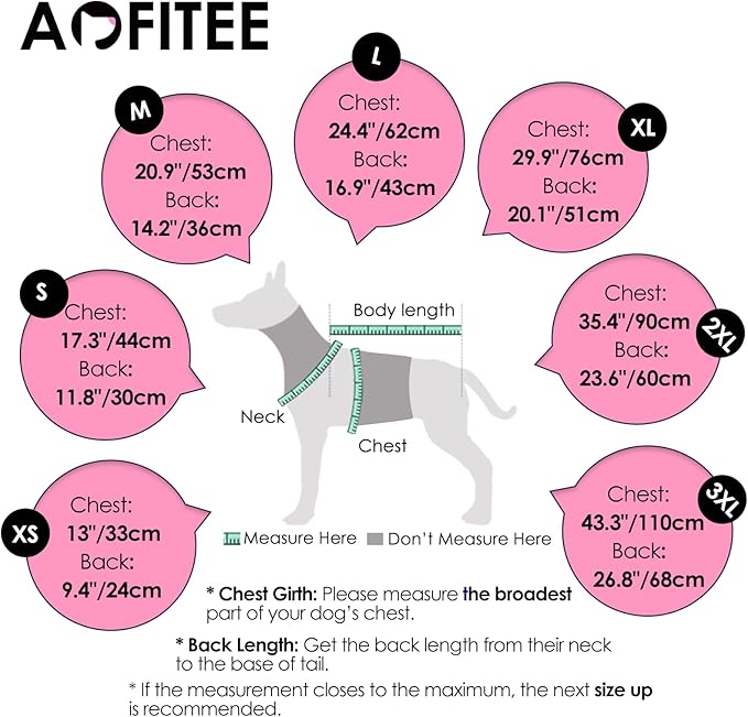 AOFITEE Dog Coat, Warm Dog Winter Coat, Reflective Cold Weather Dogs Puffer Jacket with Harness Built in, Waterproof Pet Fleece Vest Snowsuit for Small Medium Large Dogs, Pink L
