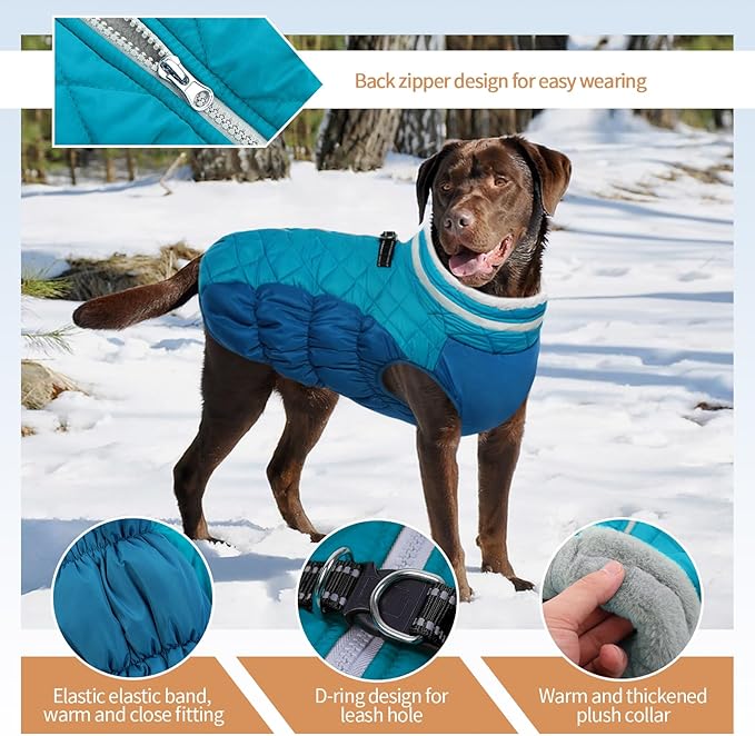 Small Dog Coat,Dog Jackets for Small Dogs,Warm Winter Jacket, Puppy Coat with Harness Built in,Waterproof Dogs Jacket,Puppy Cold Weather Coats,Winter Clothes Snowsuit Shih Tzu Bichon,S