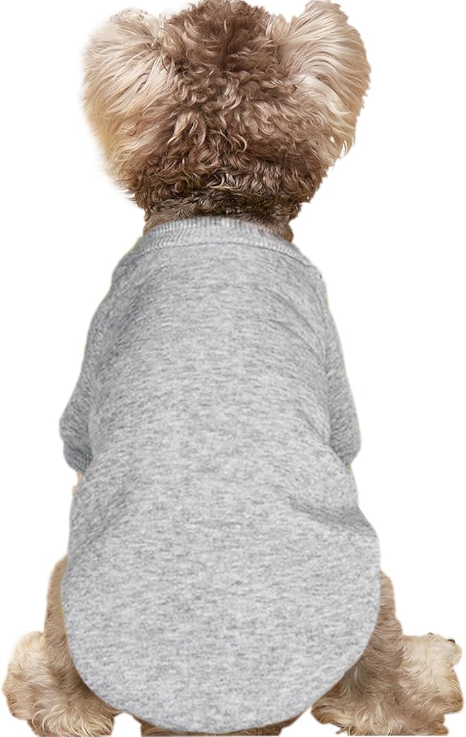 Puppy Sweater for Small Dogs Clothes Warm Winter Cat Clothe Pet Sweatshirt Knitwear Doggie Kitten Clothing, Grey, XX-Small