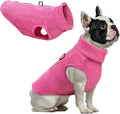 Idepet Dog Fleece Vest Sweater Zip Up Warm Pullover Dogs Jacket with D-Ring Leash Winter Cold Weater Coat Pet Sweatershirt Clothes Hoodie for Small Medium Dogs Boy Girl (Rose Red, XL)