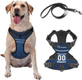 Custom Indianapolis Dog Harness with Reflective Stripes Personalized Name and Number Dog Vest Harness with Pet Traction Rope for Small Medium Large Dog