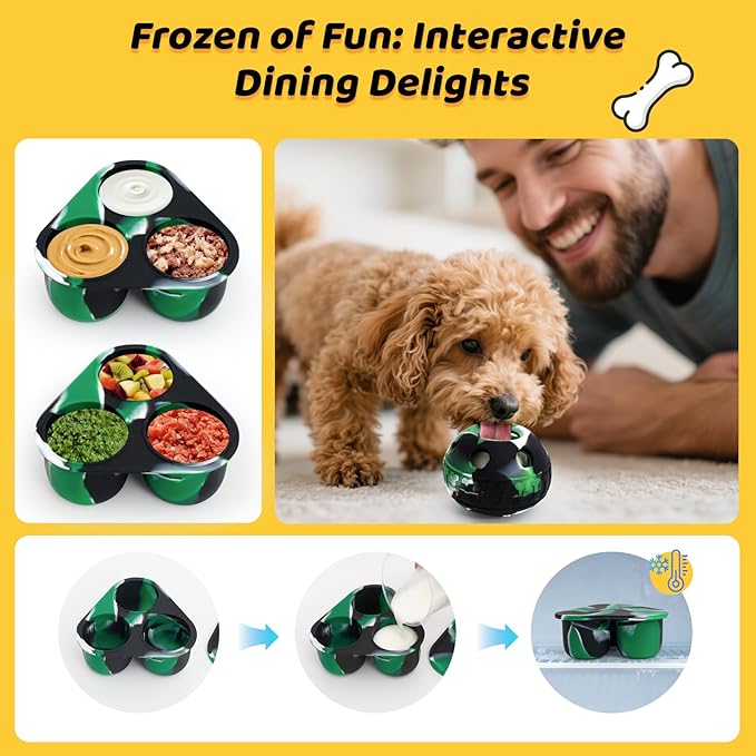 IFOYO Frozen Treat Dog Toy Ball for Small to Medium Dogs, Silicone Enrichment Dog Toys to Keep Them Busy, Reduce Anxiety, Puzzle Treat Dispensing Dogs Toys for Slow Food Training, Easy to Clean