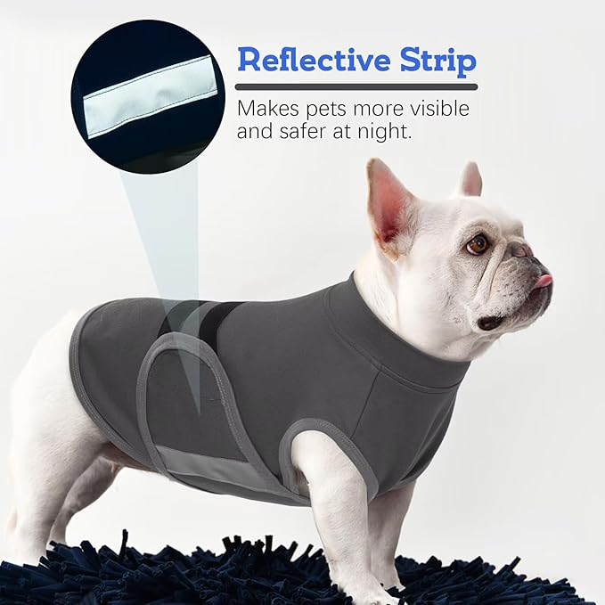 MIGOHI Dog Anxiety Relief Coat,Comfort Anxiety Vest for Dogs,Adjustable Dog Anxiety Calming Wrap for Fireworks,Thunderstorm,Travel,Separation,Anxiety Jacket for Small Dogs,S,Gray