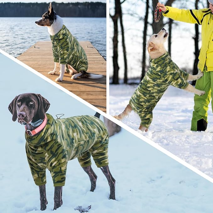 ROZKITCH Small Dog Camo Coat, Pet Windproof Warm Cold Weather Jacket Vest with Luminous Zipper, Jumpsuit Apparel Outfit Clothes for Small Medium Large Dog Camo S
