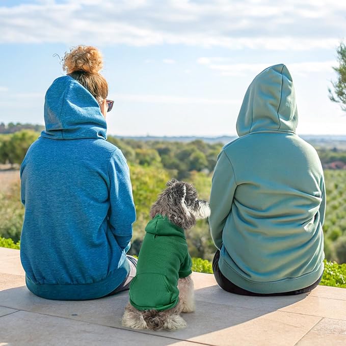 SCENEREAL Dog Hoodie Sweaters for Small Medium Large Size Dogs, Fleece Dog Sweatshirt with Hat and Pocket,Soft Cold Winter All Weather Dog Clothes for S to XL Sized Dogs, Green XL