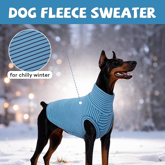 ROZKITCH Dog Shirt for Large Dogs Giant Breeds Sweater Pet Hoodie & Vest, Breathable Cozy Pullover for Stylish & Functional Design BlueStripe 3XL
