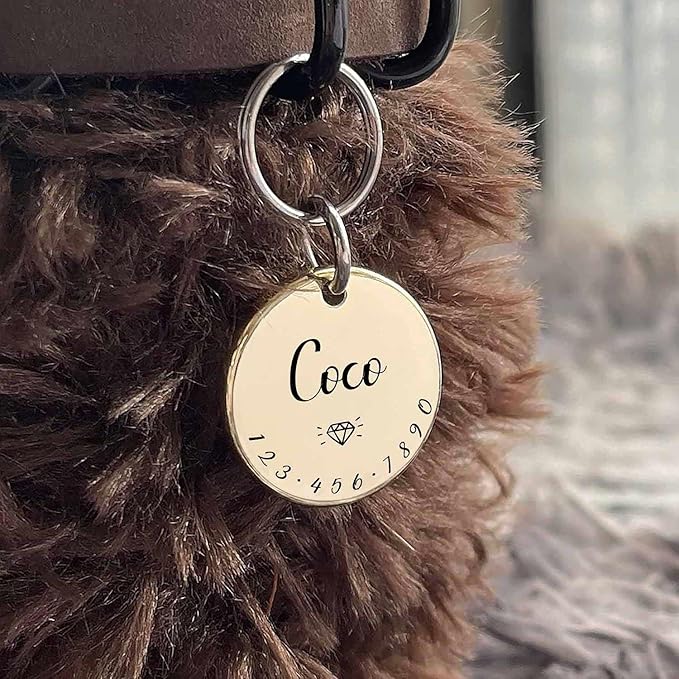 Cats Dogs ID Tags Personalized Lovely Symbols Pets Collar Name Accessories Simple Custom Engraved Products for Extra Small Four Legged Child Necklace Chain Anti-Lost Shiny Stainless Steel Charm