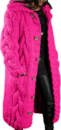 LOAIHA Women Chunky Cable Knit Long Sleeve Cardigan Fall Winter Trendy Oversized Button Down Sweaters Outerwear with Pocket