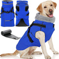 Doglay 2 in 1 Dog Coat with Harness Built-in, Waterproof Dog Winter Jacket with Pocket & Poop Bags, Reflective Adjustable Pet Winter Coat for Small, Medium, Large Dogs