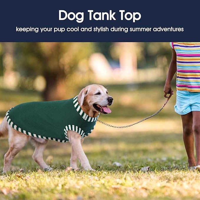 IECOii 2Pack Dog T-Shirts for Large Dogs | Breathable & Lightweight Fabric, Easy-On Design for Doberman, Machine Washable, Khaki+Green, 4XL