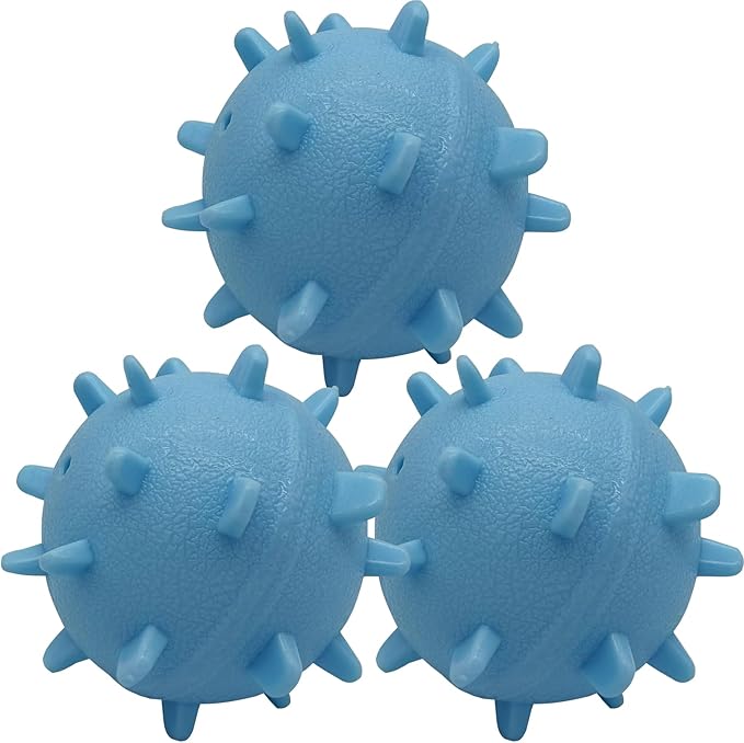 Dog Balls ，2.3” Heavy Duty Squeaky Dog Toys for Small Medium Large Dogs Squeaky Toy Balls 3 Pcs (Blue)